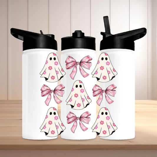 Pink ghost with flowers