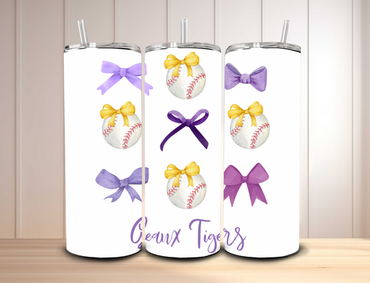 Baseball &  bows tumbler