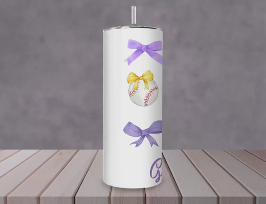 Baseball &  bows tumbler